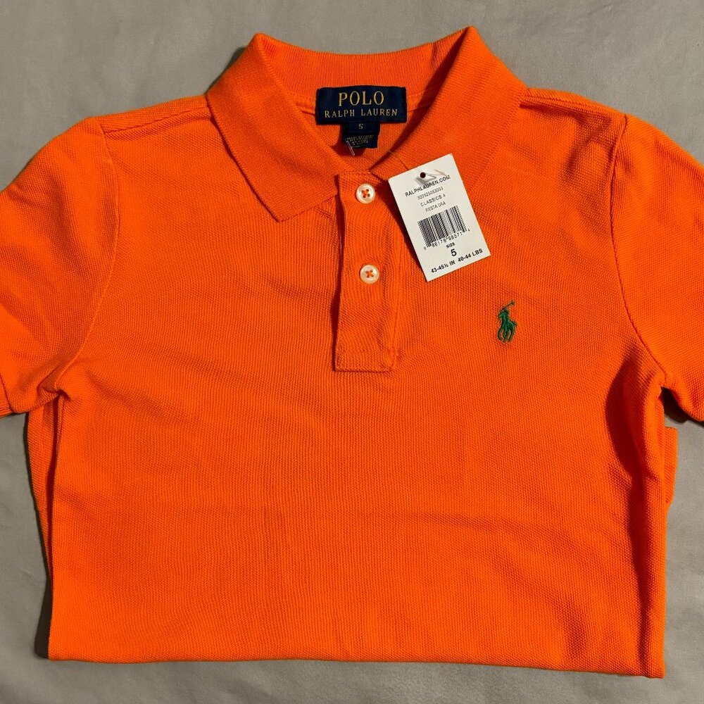 Polo Ralph Lauren Orange Short Sleeve Shirt Boys Size 5